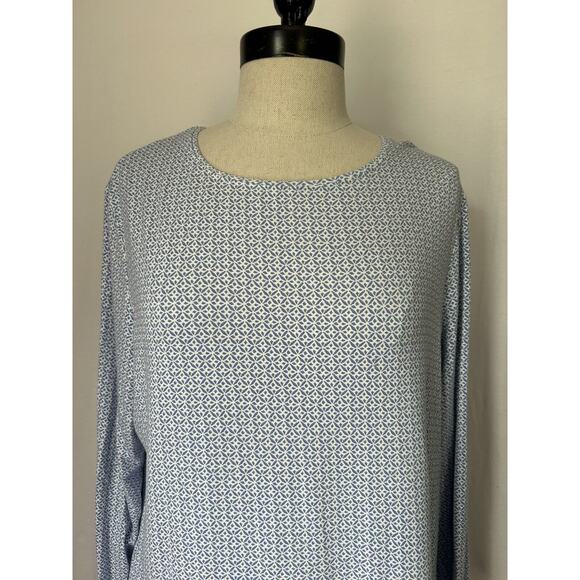 Chico's Blue Rayon Stretch Top Tee Shirt Womens 2 (12-14 L) - Picture 2 of 6